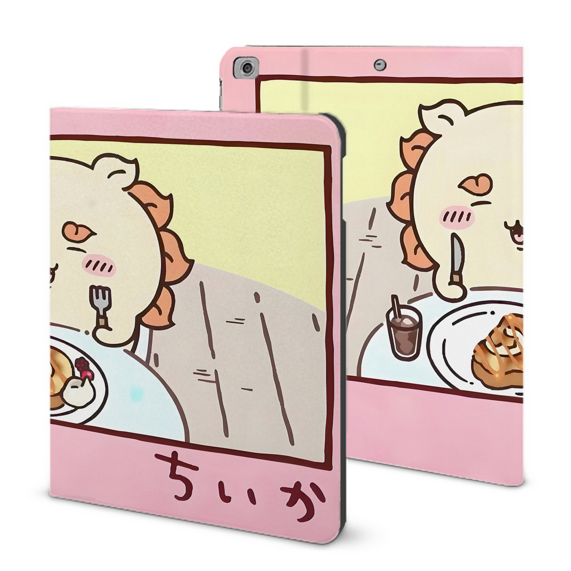 （画像用） ちいかわ Chii-kawa IPad ケース ブック型 PUレザー TPU 耐衝撃 軽量 薄型 ペン収納なし 全面保護 IPad 各モデル対応
